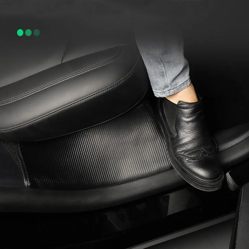 

Carbon Fiber Style Leather Rear Door Sill Protective For Tesla Model Y 2020-2023 2PCS