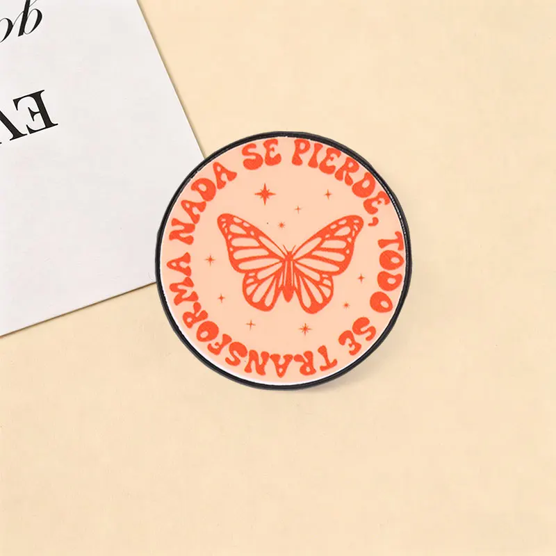 Spanische Schmetterlings-Zitat-Abzeichen, Kolibri, lustige Insekten-Humor-Emaille-Pins, Cartoon-Insekten-Tier-Revers-Broschen, Accessoire-Geschenk – Detail 6