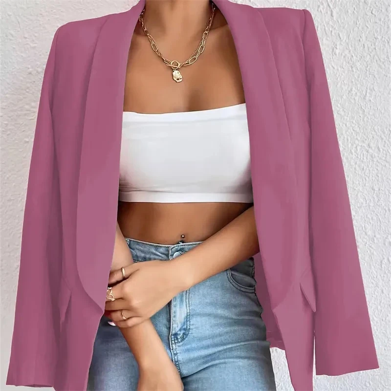 Multi Color Suit Jacket Women  Blazer Spring 2024 New Lapel Slim British Suit Top Leisure Autumn Coat Cardigan Casaco Feminin