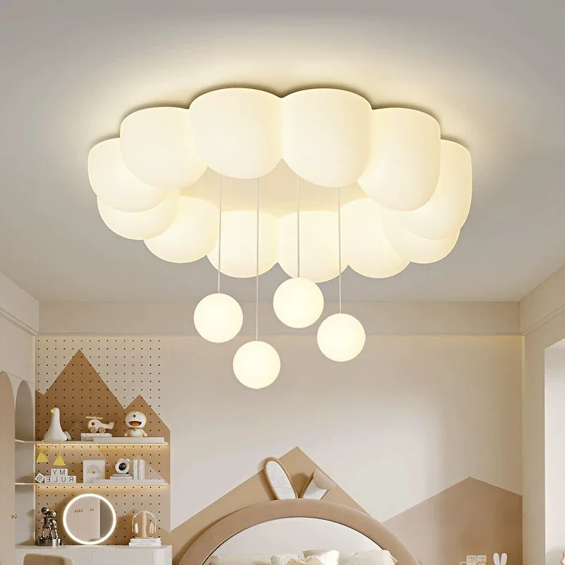 Modern Children's Room Ceiling Lights LED Cloud Bubble Ball Light Romantic Baby Room Boy Girl Bedroom Decor Cloud Ceiling Lamps