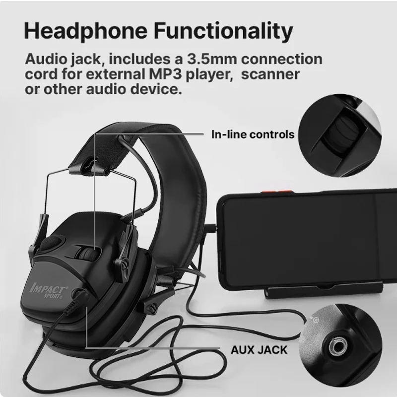 Electronic Shooting Earmuffs Tactical Impact Sound Amplification Headset Ear Protection Anti-noise Ear Muff With bag