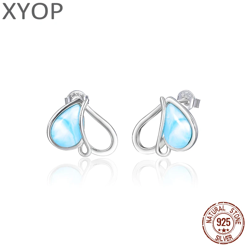 

XYOP 2023, ювелирные изделия из стерлингового серебра 925 пробы, девчачьи темпераментные серьги с ларимаром, оптовая продажа на заказ, вечерняя вечеринка