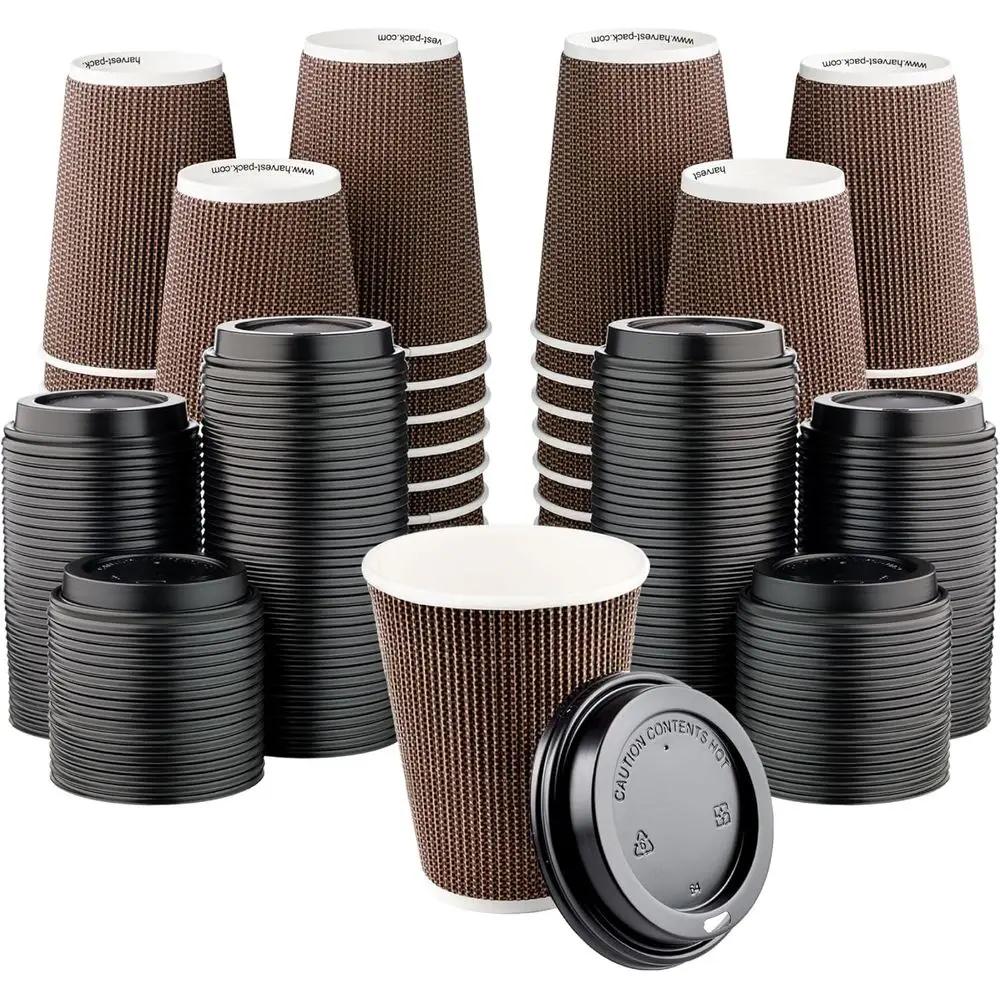 

Пакет урожая, 12 унций, одноразовые кофейные чашки, изолированный бумажный стаканчик с двойными стенками и крышкой, коричневая геометрическая форма, чайные напитки из горячего шоколада