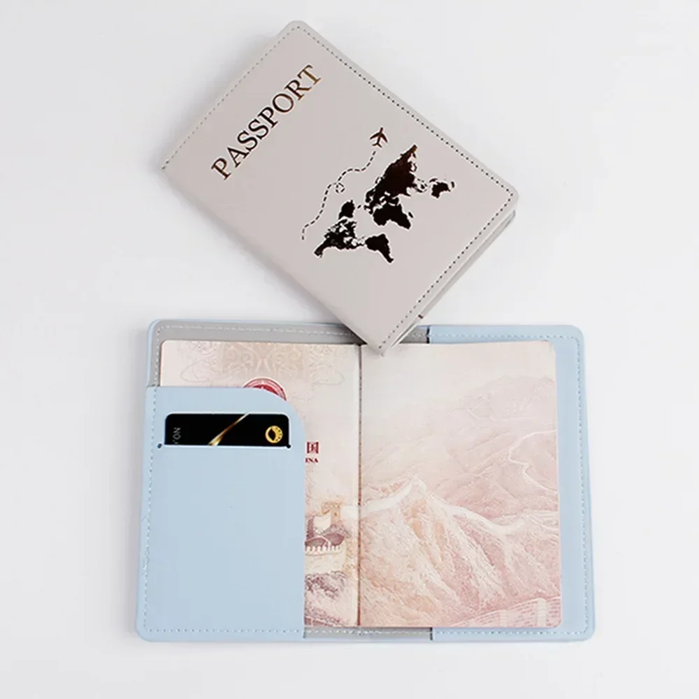 Men Women Fashion Passport Holder Case for Travel New Leather Waterproof Passport Cover with Card Holder