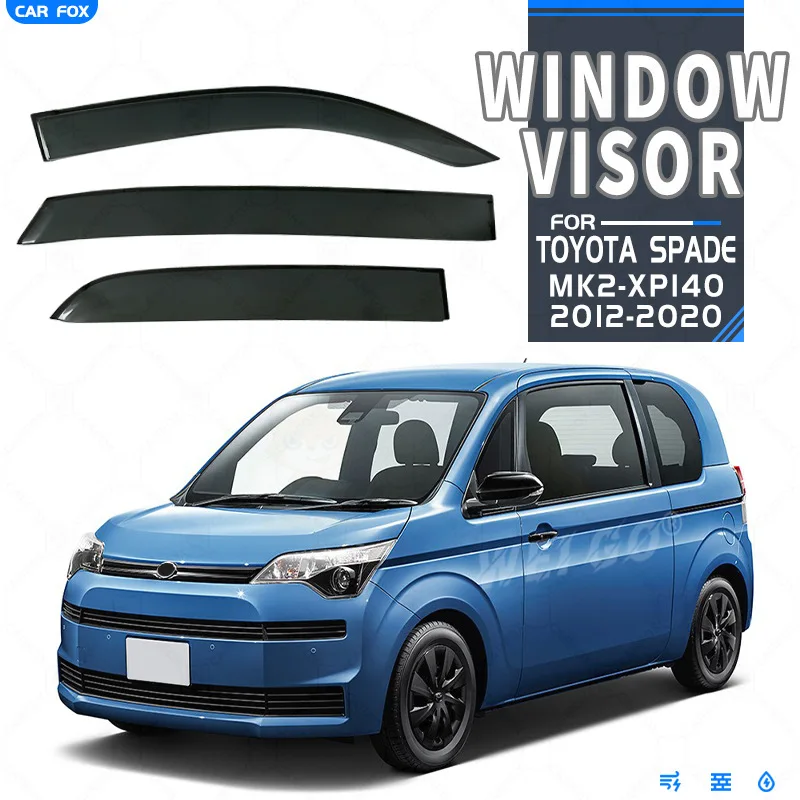 

3Pcs For Toyota Spade 2012-2020 Black Car Window Visor Awning Shelters Windshield Side Window Rain Sun Shade Auto Accessories