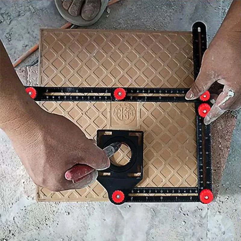 

4/6/9/12 Aluminum Alloy Measuring For Tile Positioning And Opening Ruler Manual Multi-Angle Measuring Ruler Construction Tools