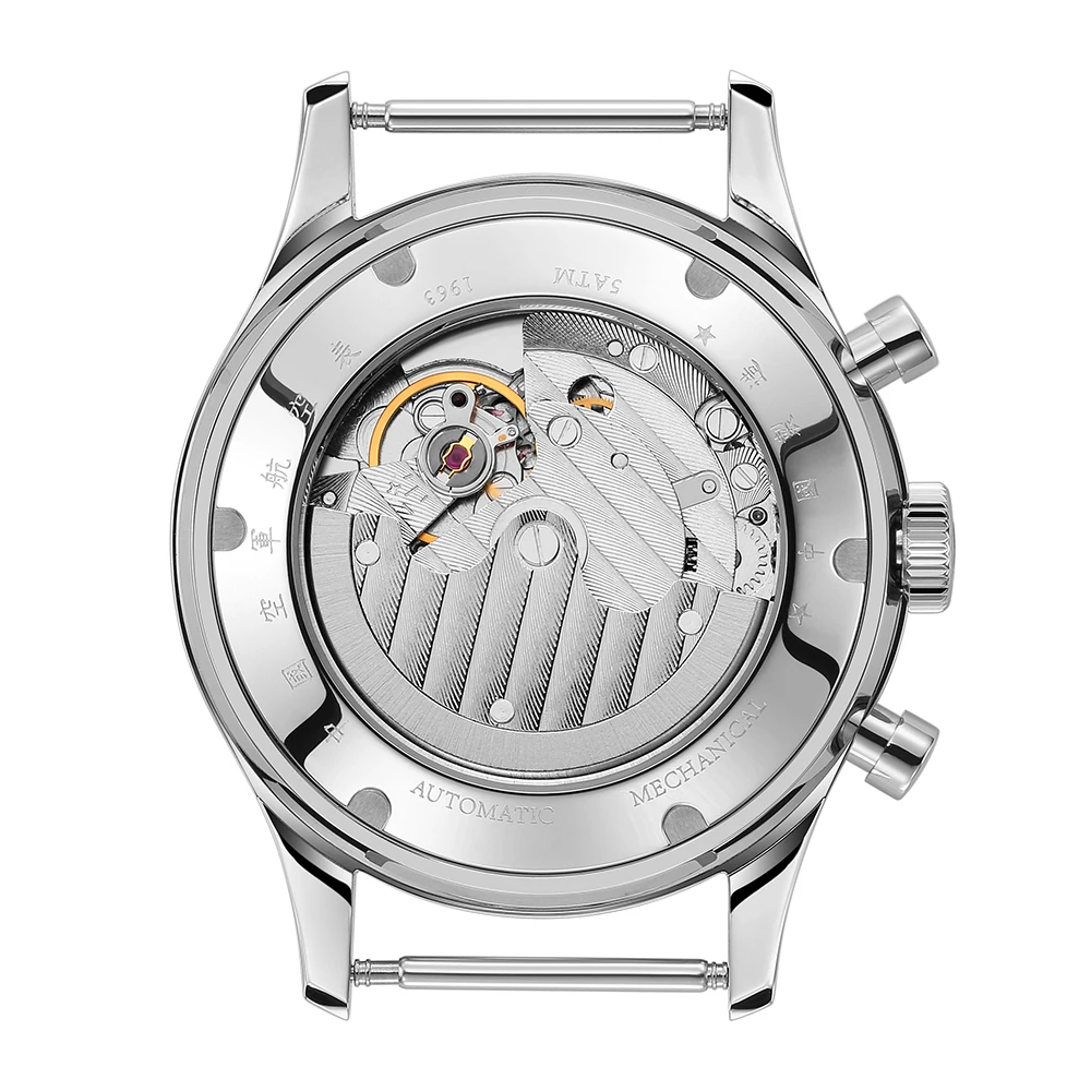SEAKOSS 1963 Seagull ST1654 Automatic Movement Mechanical Wristwatch 24H Display Air Force Aviation Pilot Calendar Mens Watches