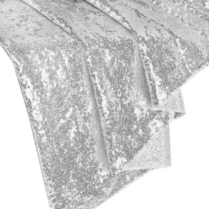 

6Ft Table Skirt For Round Rectangle Square Table Sequin Tablecloth For Birthday Party Family Baby Shower