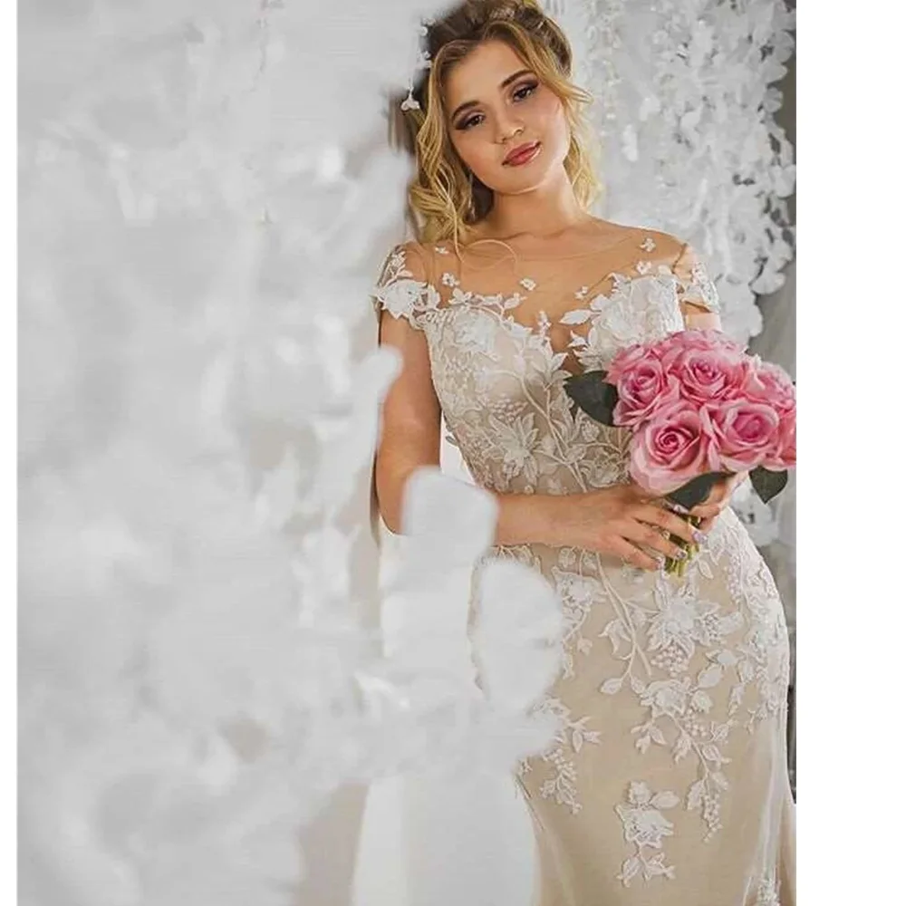 

One Shoulder Mermaid Wedding Dresses Detachable Train Beading Appliques Lace Trumpet Bridal Gowns Vestido De Noiva Custom Made