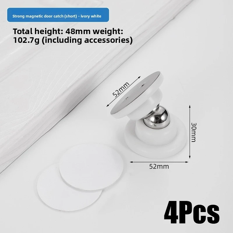 4Pcs RV Magnetic Door Catch Kit – No-Drill Self-Adhesive Silicone Door Holder With Spring Absorber, Strong Magnets For RVs, Motorhomes, Boats & Compartments (White & Black Options)