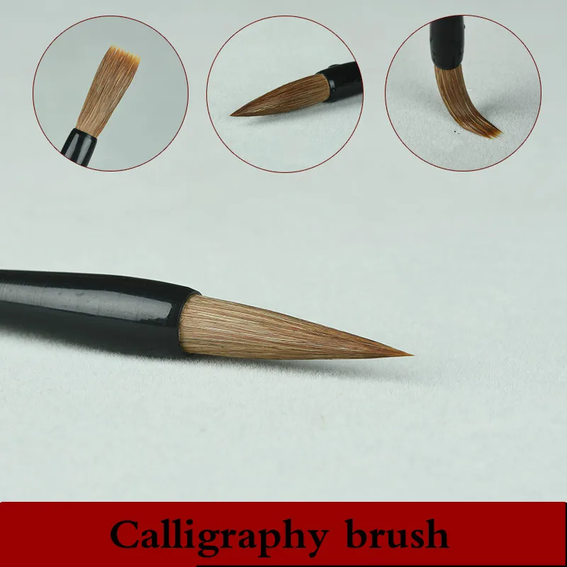 Chinese Calligraphy Brush Set Weasel Hair Brush Seal Script Regular Script Practice Brush Pen Beginners Student Writing Supplies