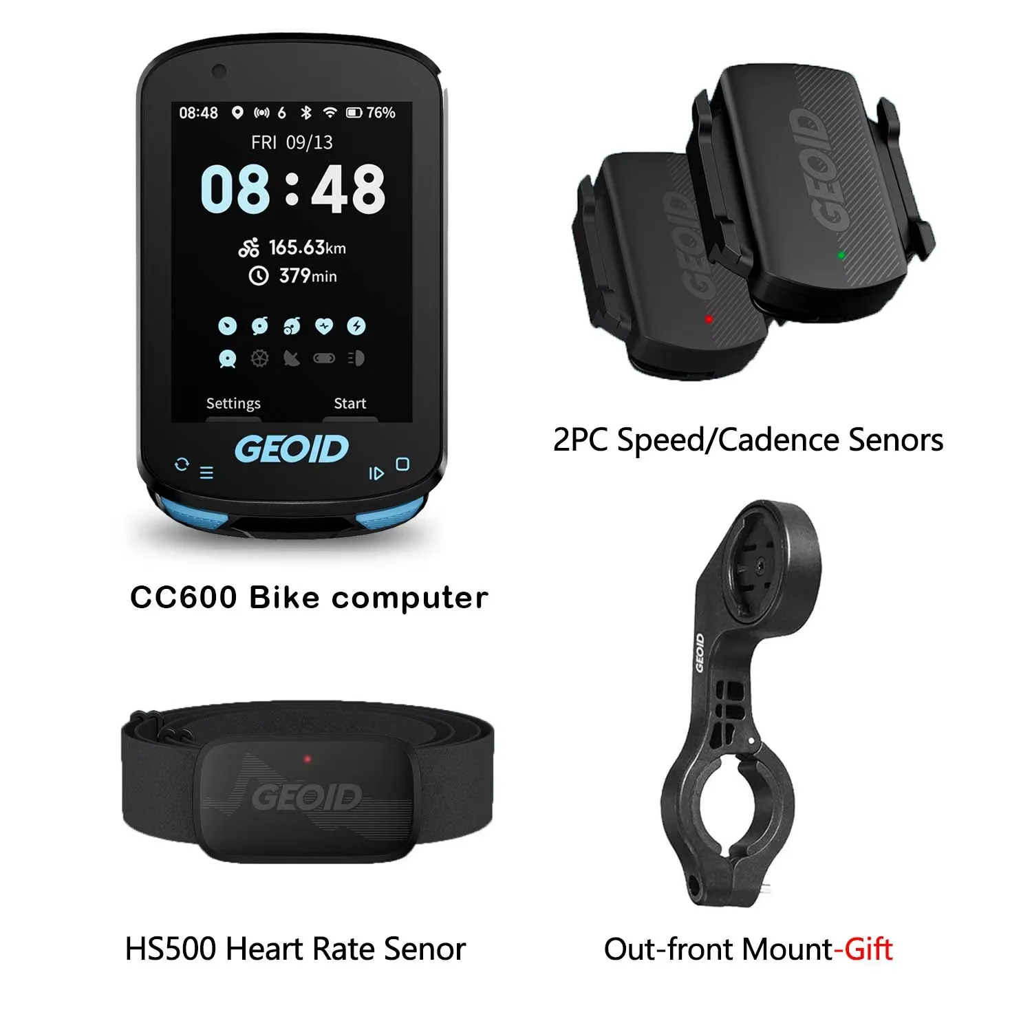 GEOID CC600/CC700 Fietscomputer Draadloos Kleurenscherm Fiets Snelheidsmeter ANT+ WIFI Fiets Snelheidsmeter IPX7 Waterdicht Kilometerteller