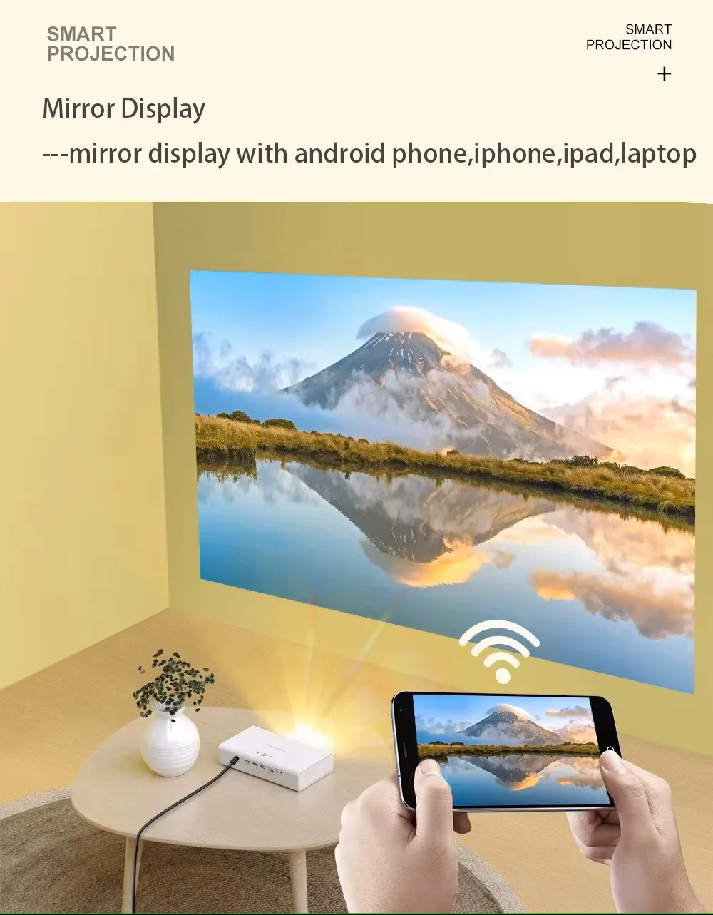 Smartldea 4K 3D overdag V6-projector hoge helderheid Android 9.0 2G + 32G Bluetooth 5G wifi full hd 1080p videogameprojectoren