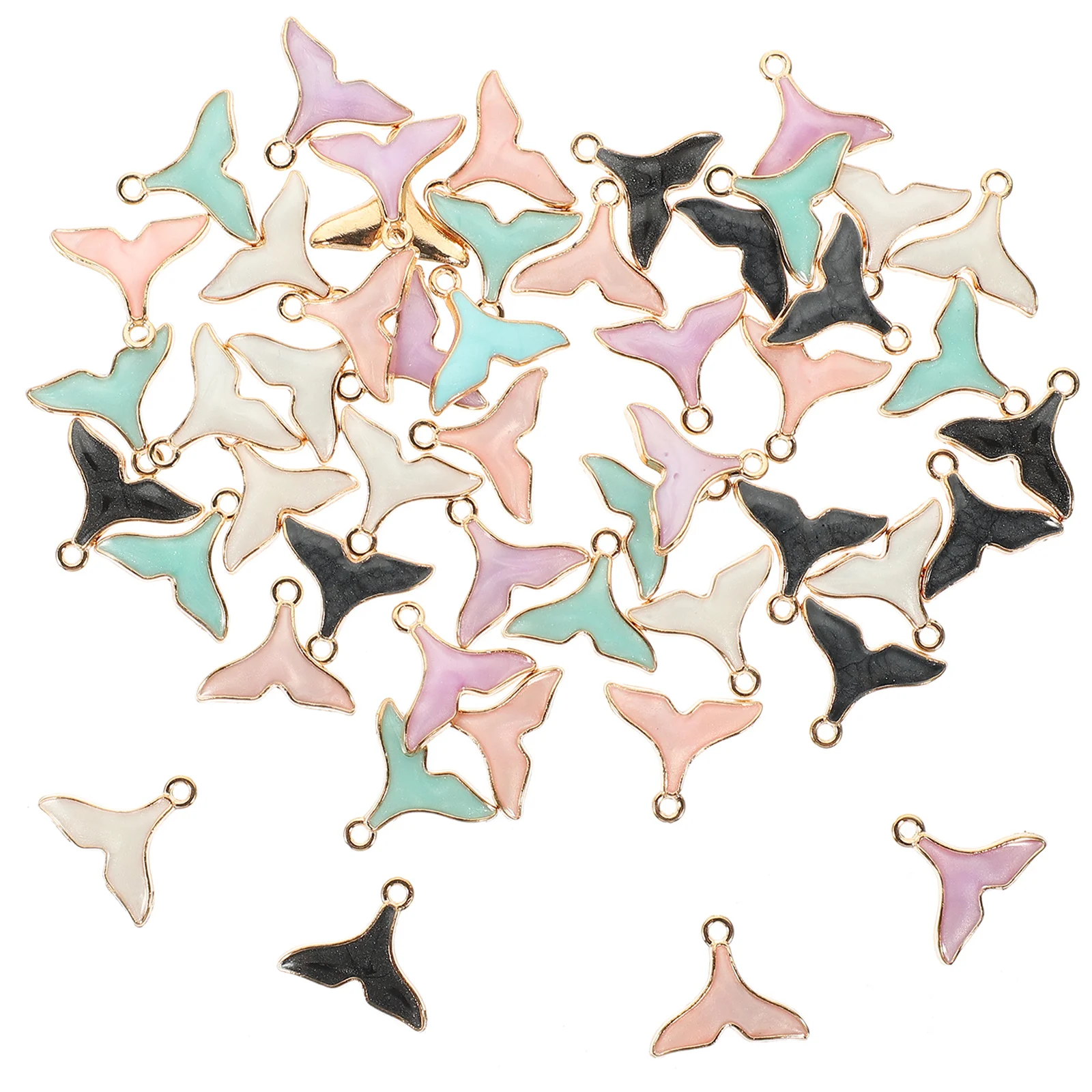 

50Pcs Fish Tail Hanging Charms DIY Jewelry Pendants Necklace Earrings Accessories Handmade Craft Supplies Alloy Findings