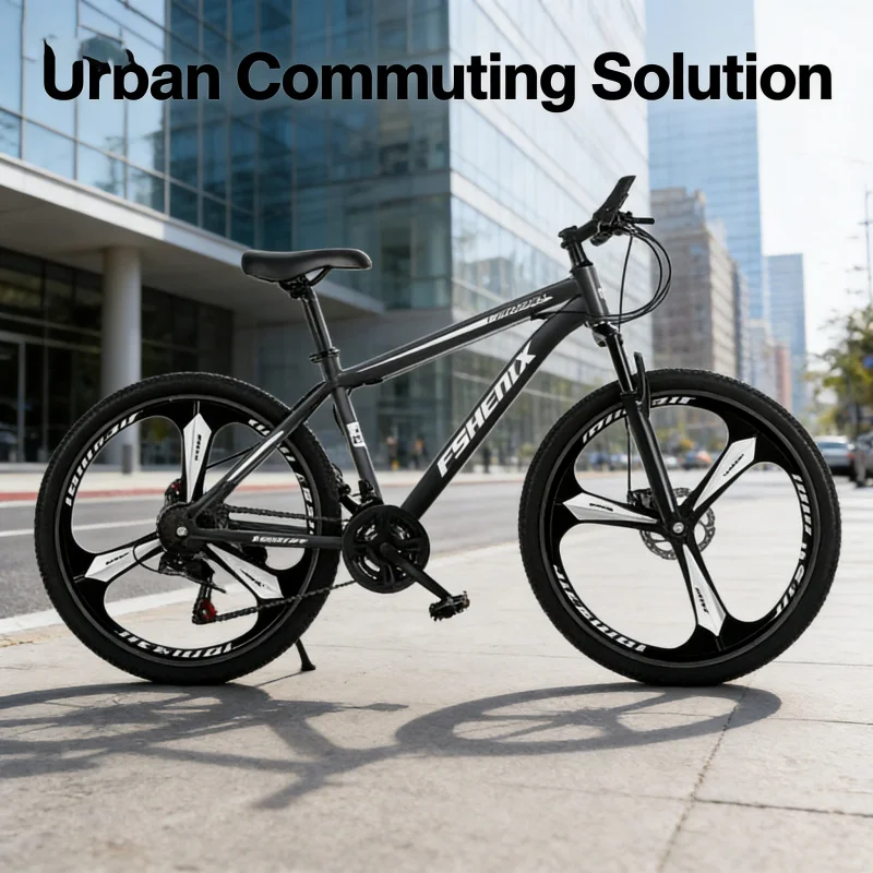 Black Grey Integrated Wheel Mountain Bike 24 26 Inch Adult Bicycle 21 Speed Shock Absorbing Road Cycling Women Men Student Commu