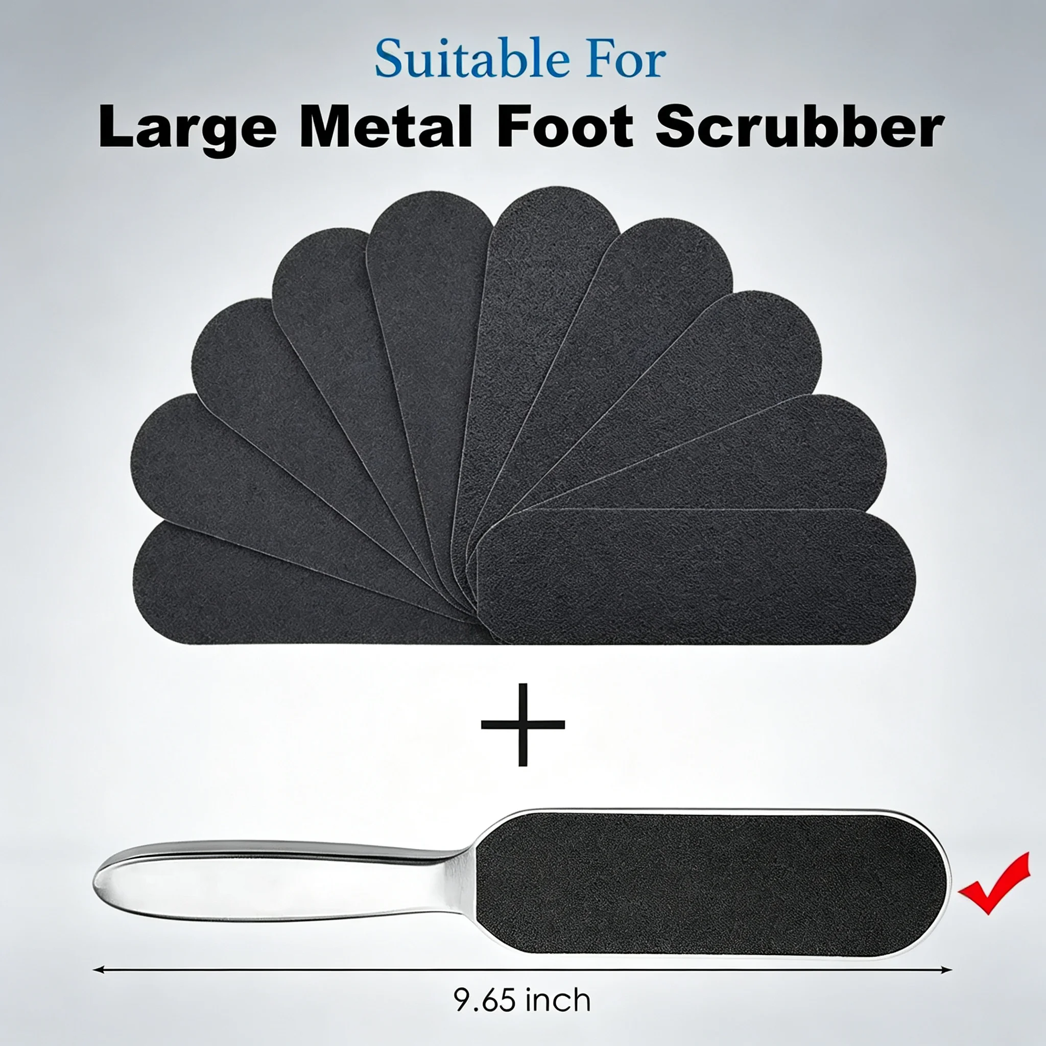 1/20pieces Stainless Steel  Pedicure Feet Care Metal Handle Foot and Coarse of Fine For Refill File Grit Sanding Grit Cloth Rasp