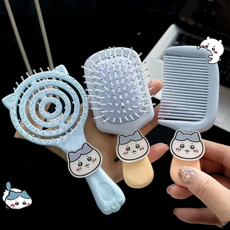 Anime Cartoon Kawaii Chiikawa Usagi Hollow Cat Claws Ice Cream Airbag Comb Take It with You Portable Massage Wet or Dry Dual Use