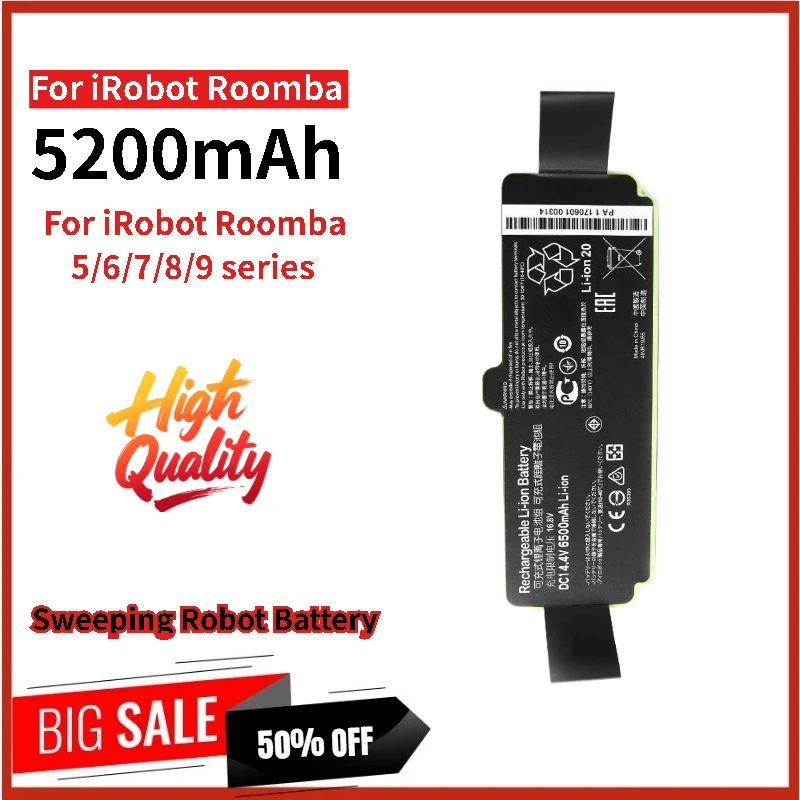 

High Quality Battery For iRobot Roomba 5/6/7/8/9 series Sweeping Robot 14.4V 5200mAh Brand-New