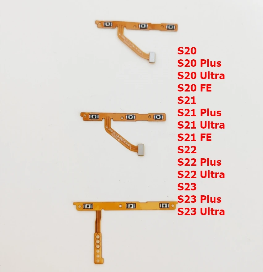 50Pcs New Power On Off Volume Side Button Key Flex Cable For Samsung Galaxy S20 S21 FE S22 Plus S23 S24 Ultra