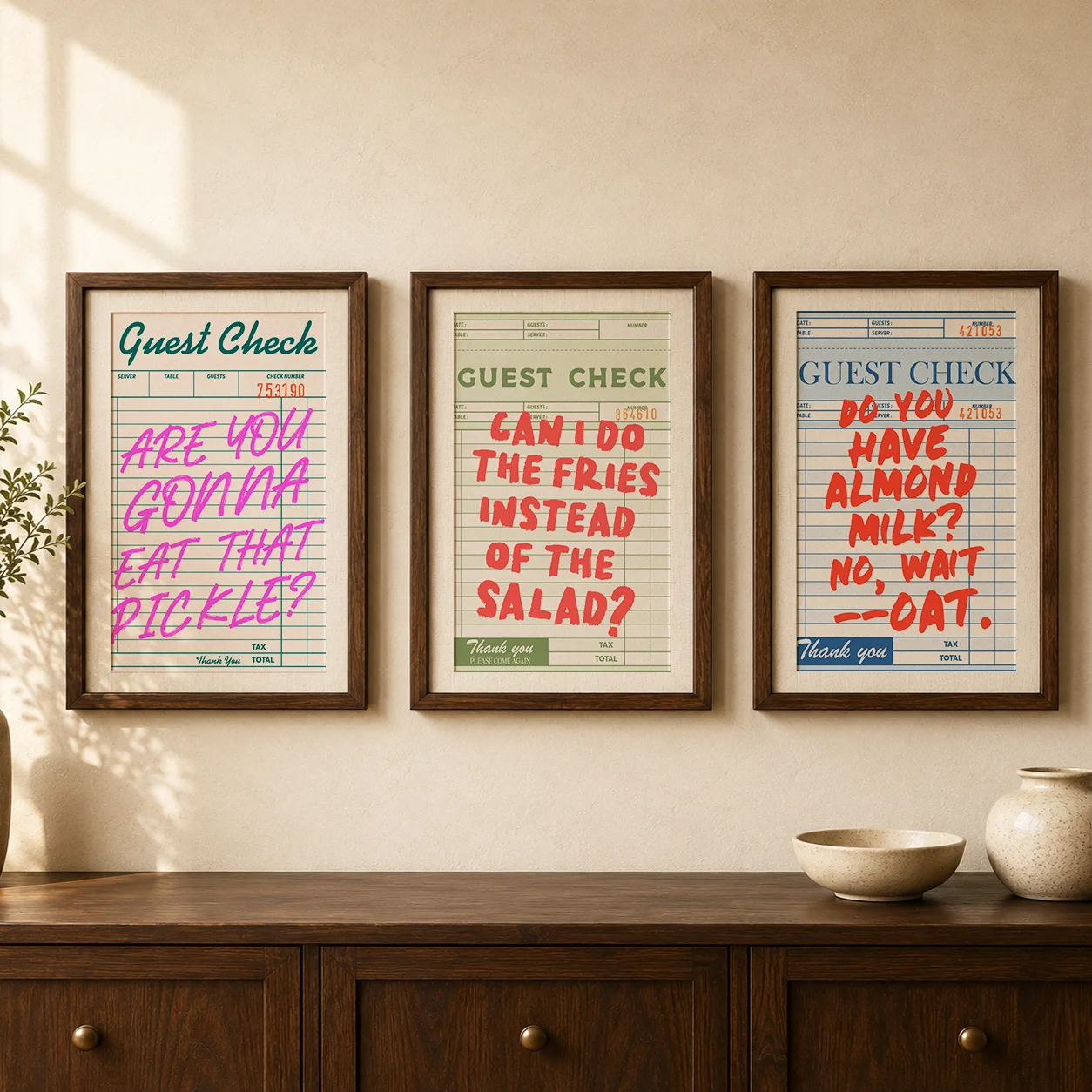 Nordic Wall Art Vintage Guest Check Funny Quote Canvas Painting Modern Style Poster Prints Living Room Wall Decor