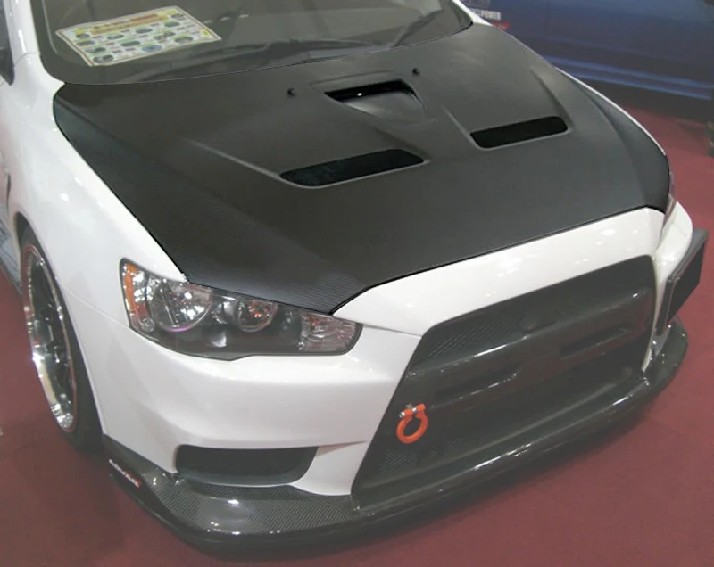 

Подходит для OEM двухстороннего карбонового капота двигателя Mitsubishi Evolution 10
