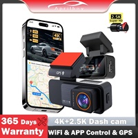 Aprilboy 3.2 inch 4K Dash Cam Dual Lens UHD Recording Car Camera DVR Night Vision Video Recorder Built-In WiFi GPS 24H Parking