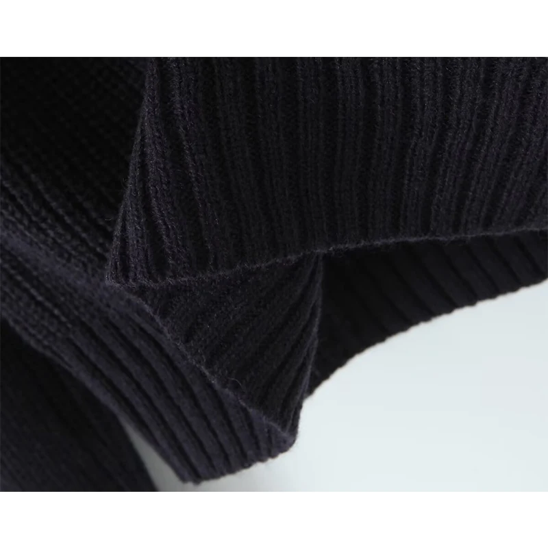 YENKYE Sexy Off Shoulder Halter Knit Pullover Women Autumn Winter Long Sleeve Sweaters