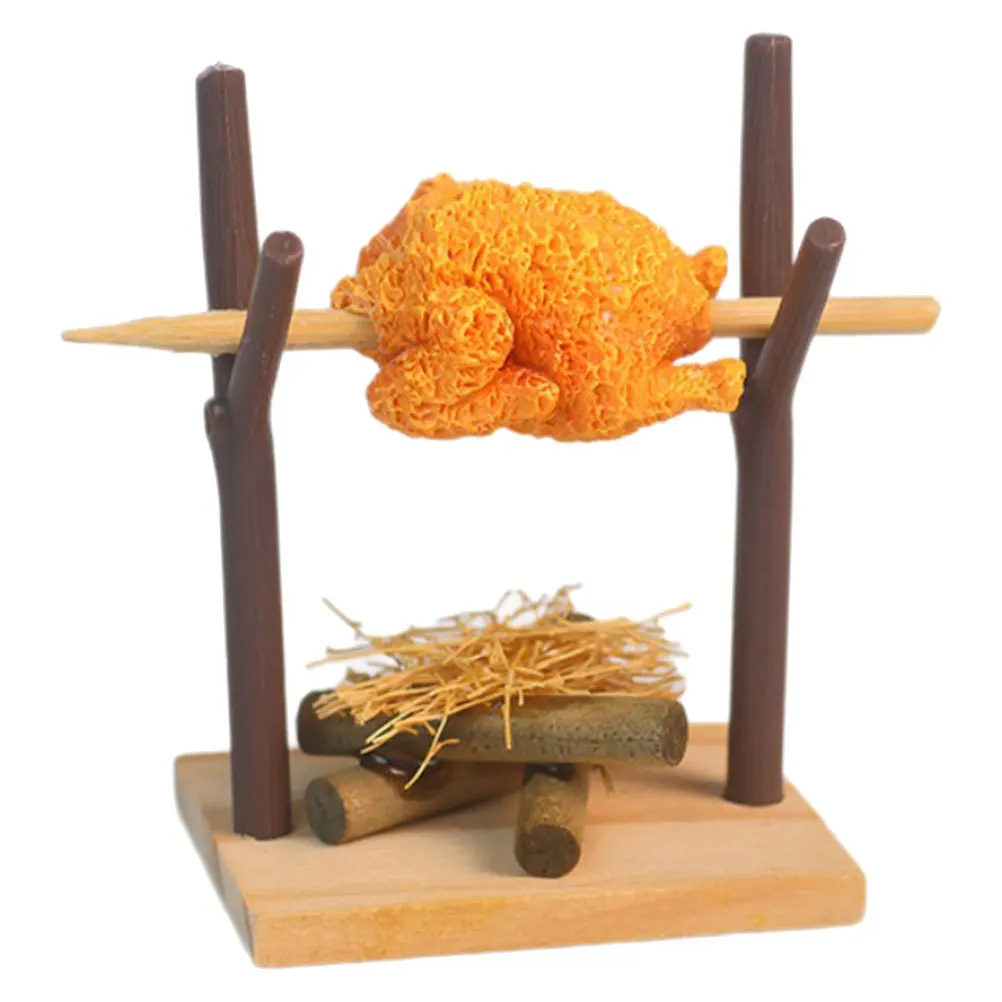 شواية شواء مصغرة دجاج مشوي صغير لتزيين الحديقة الخارجية ملحقات المطبخ التظاهرية دعائم صور الطعام للعب الواقعي