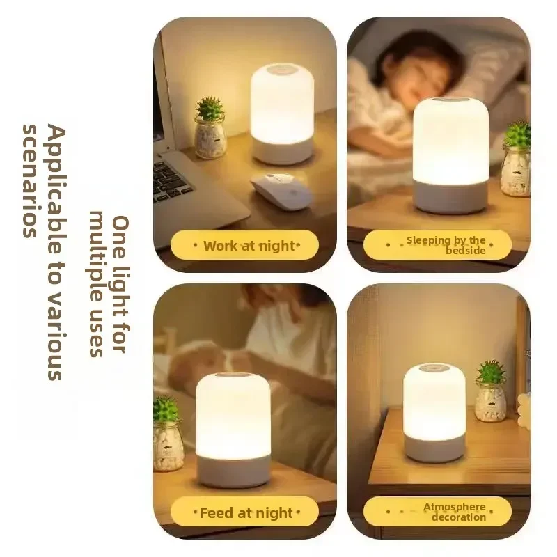Luces Led de noche para mesita de noche, lámparas de noche de escritorio con carga regulable, iluminación de noche para dormitorio, decoración, lámparas de mesa Led de lectura táctiles