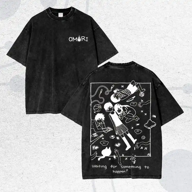 Omori Washed T-shirt New Model personality Clothes Oversized Unisex Vintage Loose Trendy Cotton Harajuku Comfortable hot product