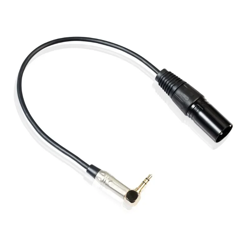 

Stereo 3.5mm male to XLR male 0.3m 90 degree elbow headphones, microphones, electric guitars, mixing consoles