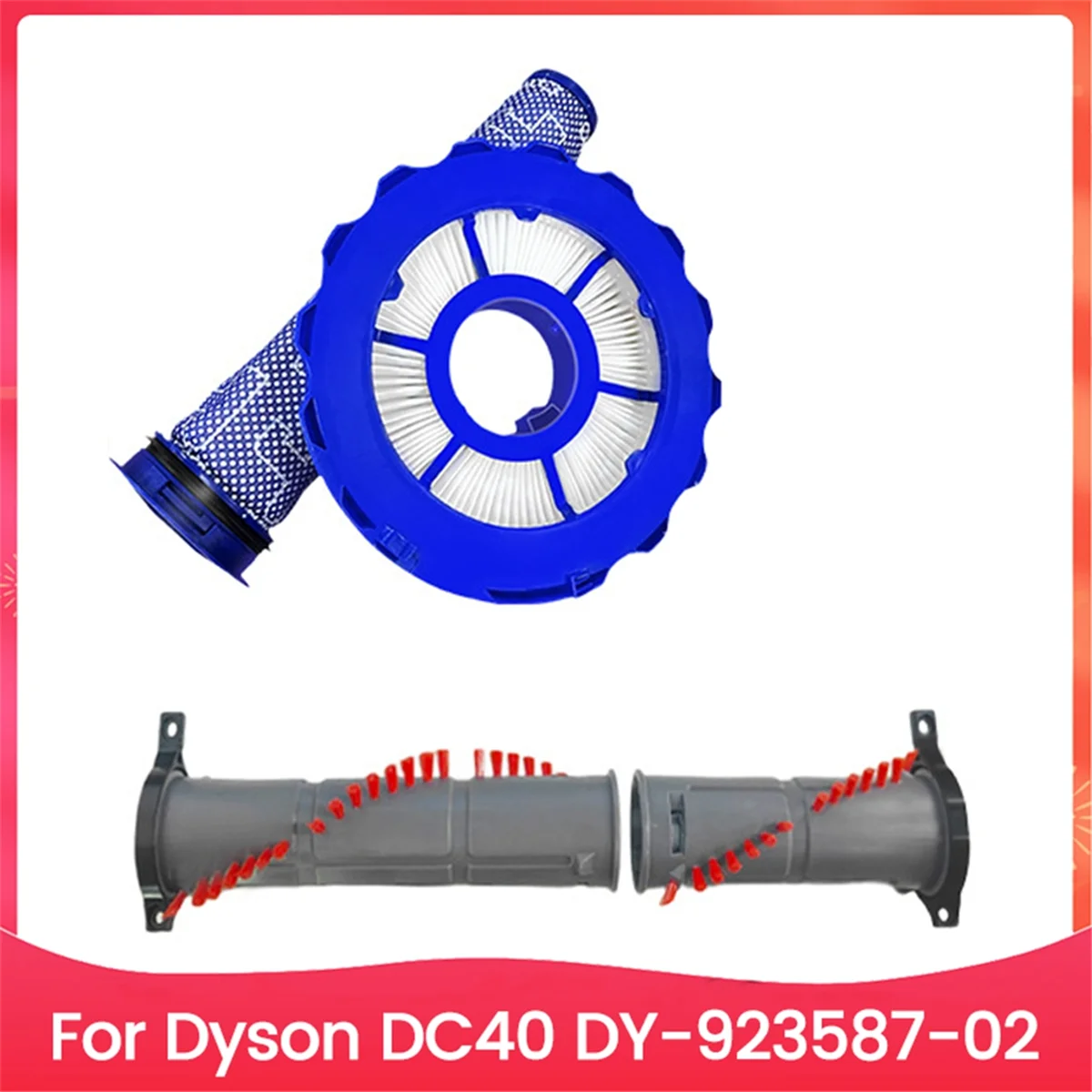 3PCS Roller Brush and Pre Post HEPA Filters Set for Dyson DC40 DY 923587 02 Vacuum Cleaner Replacement Parts