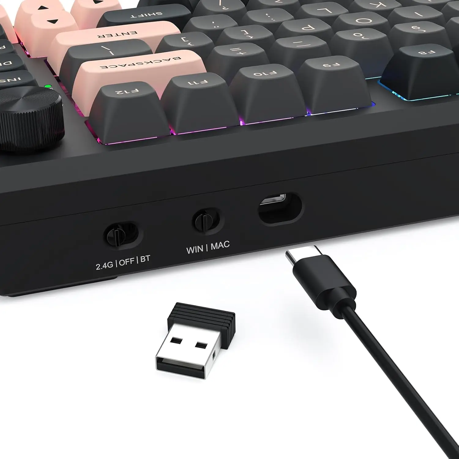 Redragon K687 PRO حشية CNC لاسلكية 81 مفتاحًا لوحة مفاتيح الألعاب الميكانيكية مكونة من 5 طبقات لتخفيف الضوضاء #3