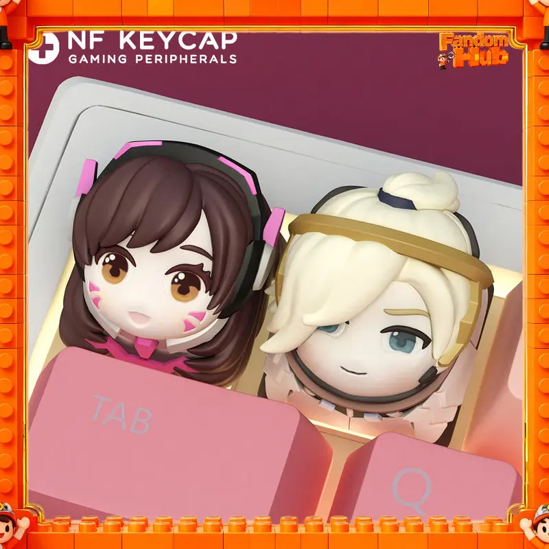 D.VA Over-watch Resin Mechanical Keyboard 3d Sculpted Keycap Compatible With Cross Axis Anime Toy Gift For Fans