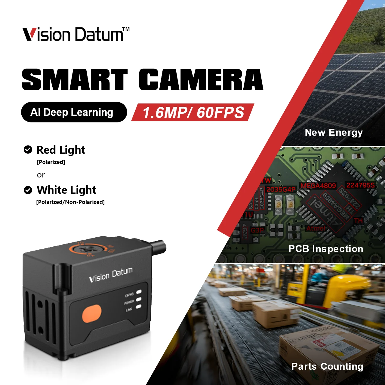 Industrial Smart Vision Box  CMOS Sensor 1408x1024 Resolution 60fps Frame Rate IP65 Rated Automation Line Inspection