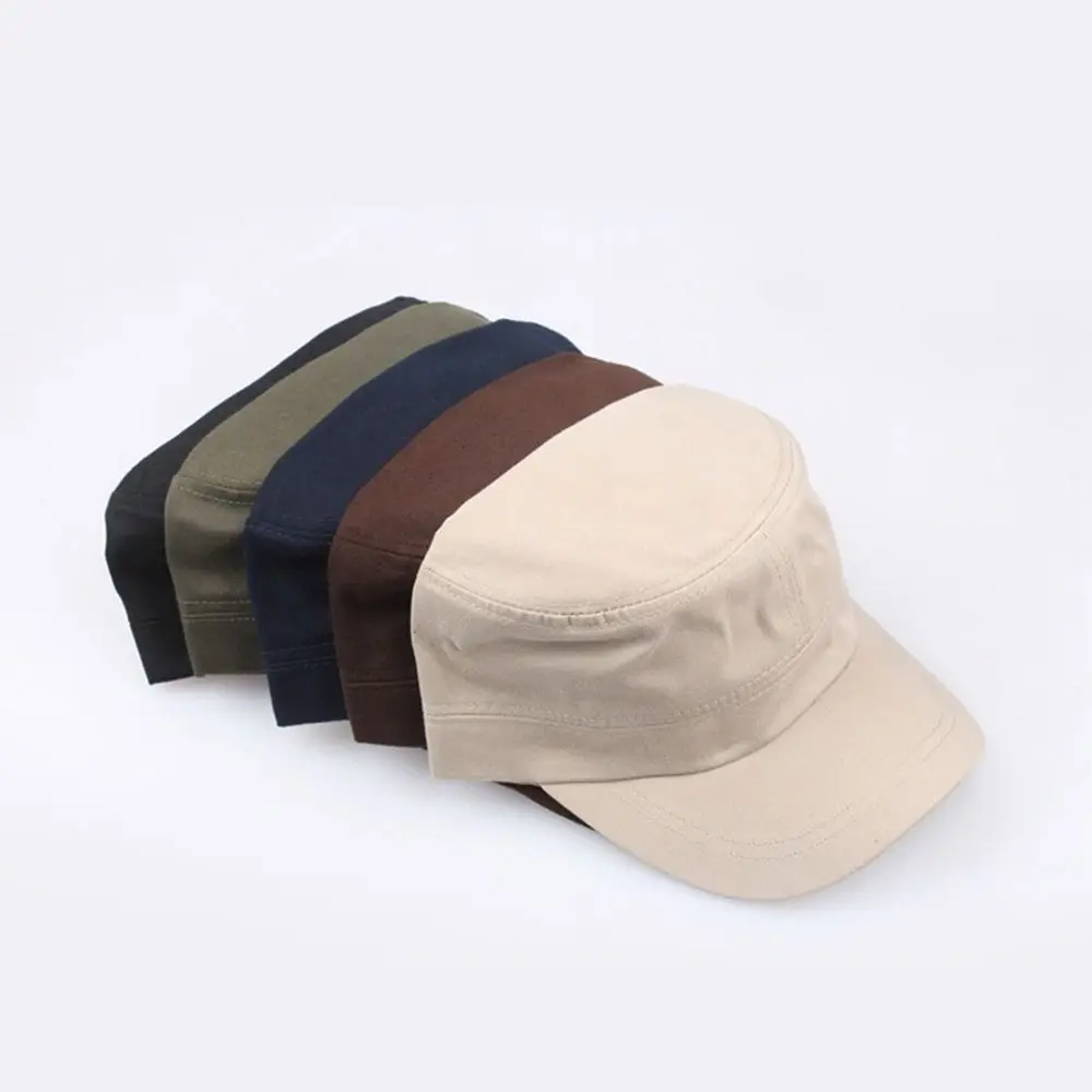 Breathable Women Men Adjustable Fisher  Hats Flat Top Caps Cadet Hat Bone Cap Men  Cap