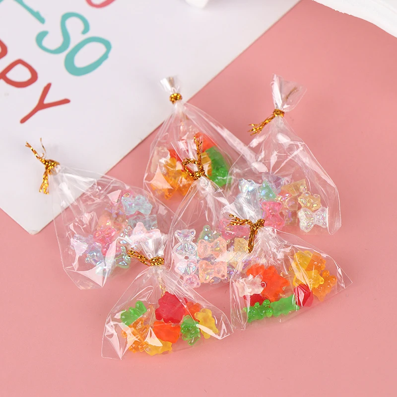 [JUST] 12 szt. Miniaturowe cukierki w kształcie misia do domku dla lalek w skali 1:12, jedzenie, deser, cukierki, zabawka kuchenna.