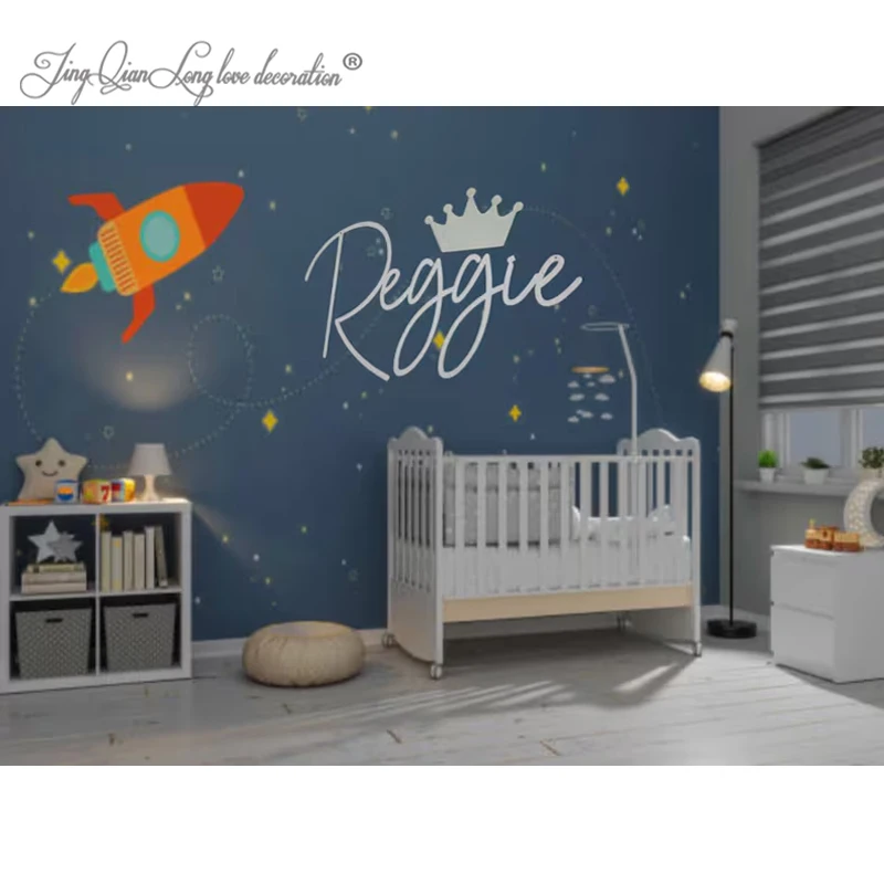 Custom  Name & Crown Wooden Wall Name Sign - Wooden Wall Art - Princess Tiara - Prince Crown - Nursery Cot Decor - Kid's Bedroom