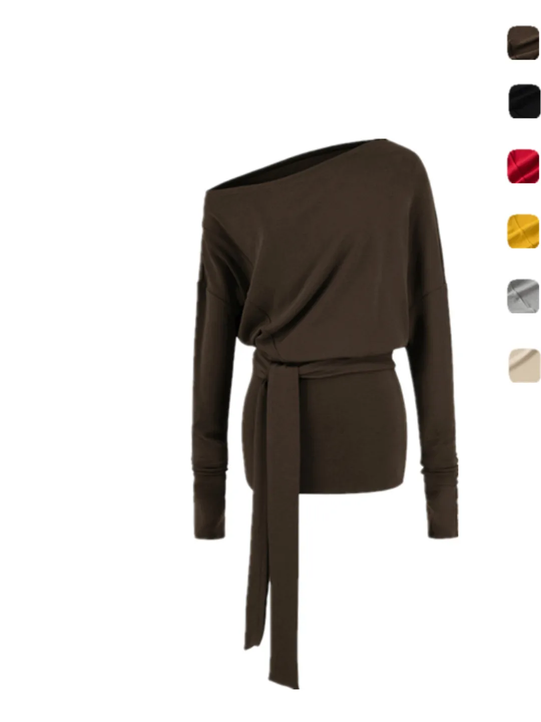 

Сексуальная облегающая юбка Spicy Girl Sle Long Sve Dr oulder Bared Design с тонким поясом для женщин, повседневная одежда