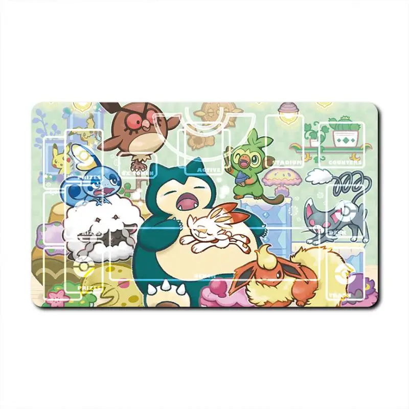 Pokemon PTCG Card Pad Snorlax Gengar Flareon 600X350MM Anime Characters Comic Version Game Single Player Battle Card Mat