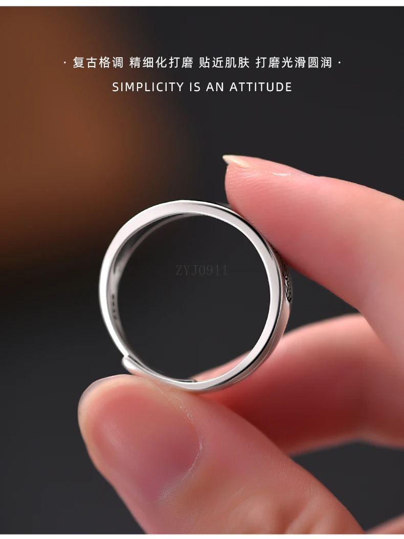 925 zilveren nichering heren- en damesmode persoonlijkheid high-end wijsvingerring cadeau