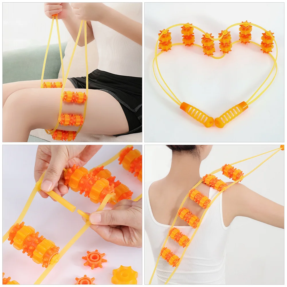 手動バックマッサージローラーポータブル調節可能なマッサージツール背中脚首筋肉リラクゼーションフィットネス療法用