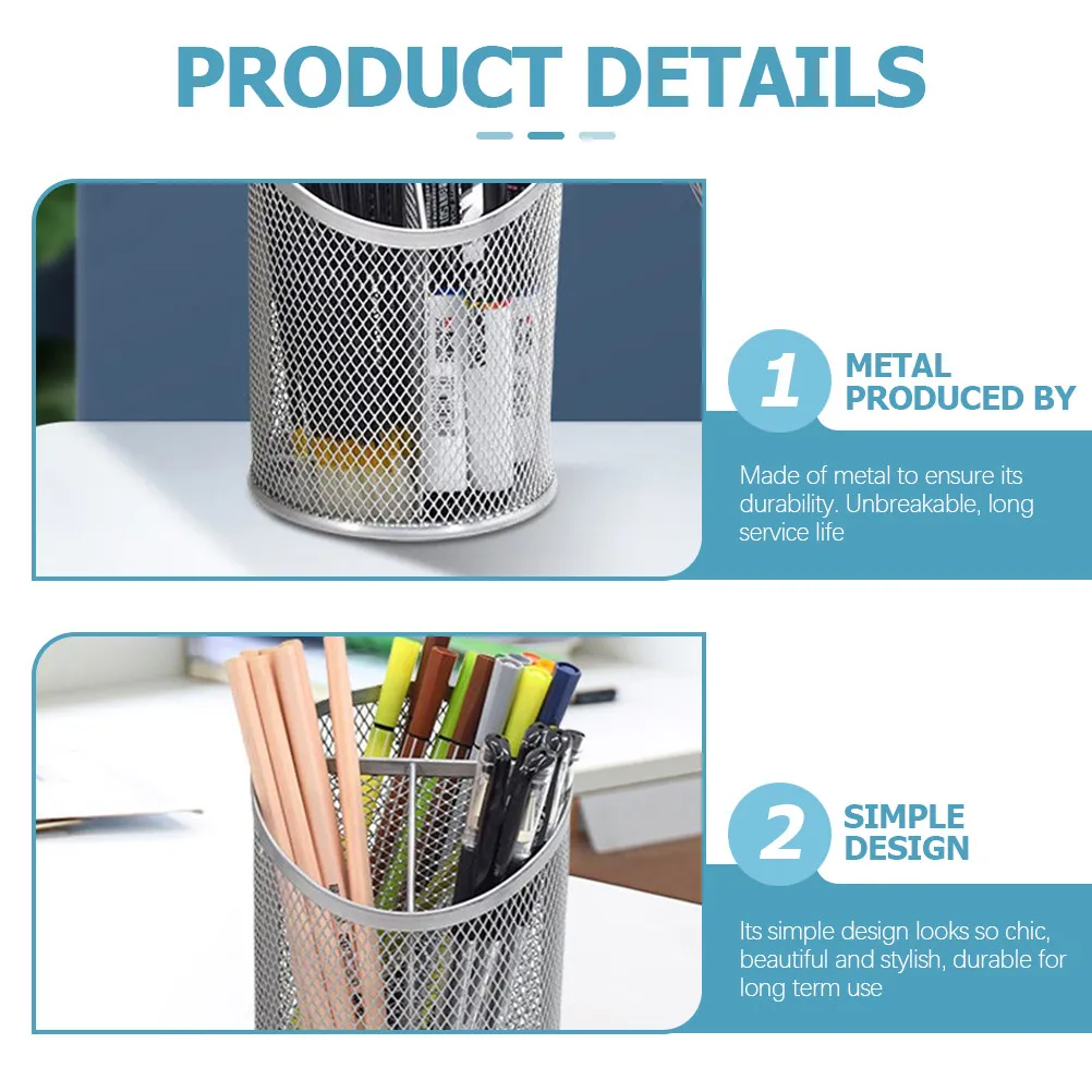 

Набор из 2-х премиальных сетчатых подставок для ручек и карандашей, органайзер для настольных принадлежностей, кистей, офиса, дома, канцелярии, косметики