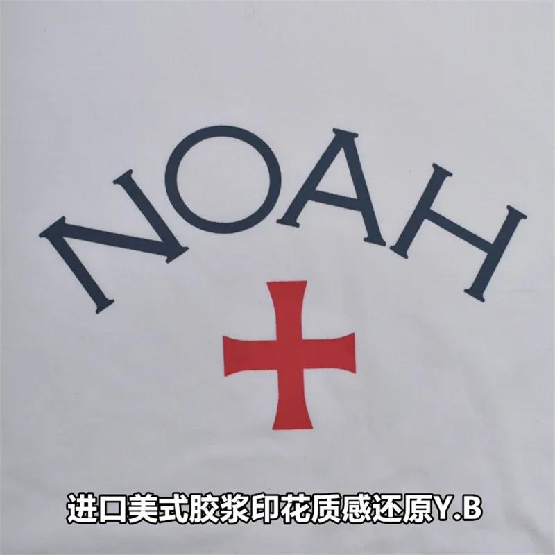 Red Print Cross NOAH T-Shirt Men Women Best Quality Oversize Casual T-Shirt Summer