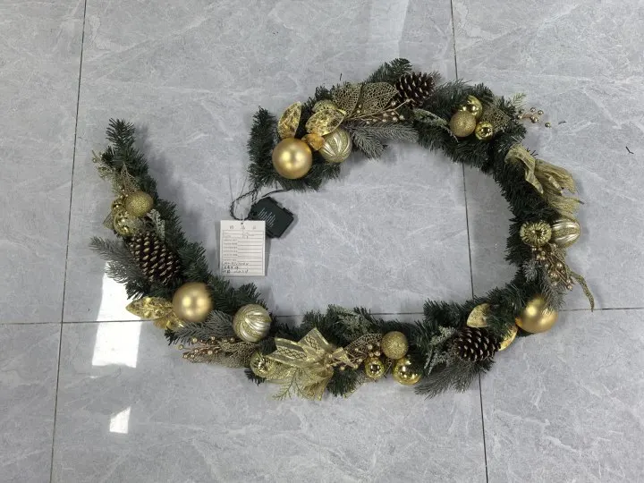 

1Pc Pvc 6Ft Net Leaf Bow Electroplated Ball Rattan