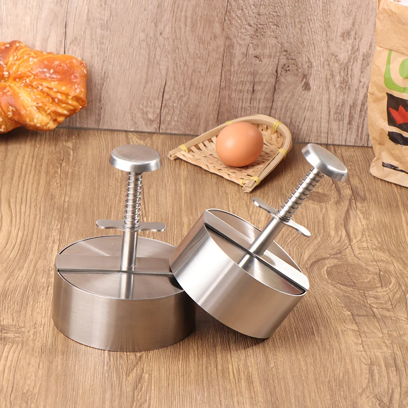 1Pcs 304 Stainless Hamburger Meat Press Burger Patty Maker Mold Manual Cake Beef Pork Rice Press Making Molds Outdoor Tableware