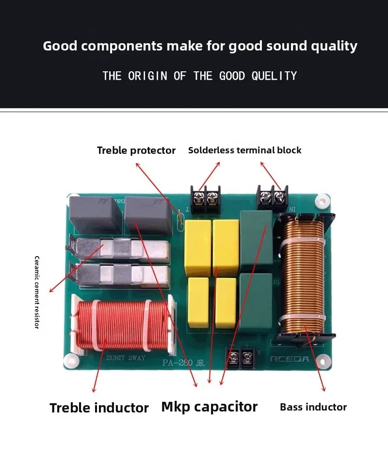 PA 280JB 2-Wege-Audio-Crossover für Hochzeiten und professionelle Bühnenauftritte, HiFi Hoch- und Tieffrequenz-Verteiler, Lautsprecherzubehör – Detail 8