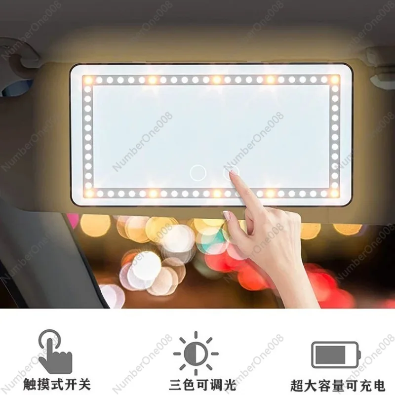 Automotive Sun Louver Car Cosmetic Mirror Co-Pilot Sun Visor Makeup Mirror Touch Screen Car Mirror image 4
