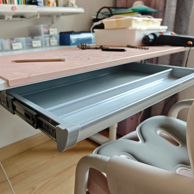 Under Desk Storage Drawer Office Silent Rail Undertable Storage Box Study Desk Minimalist Drawers Desktop Organizer Supplies