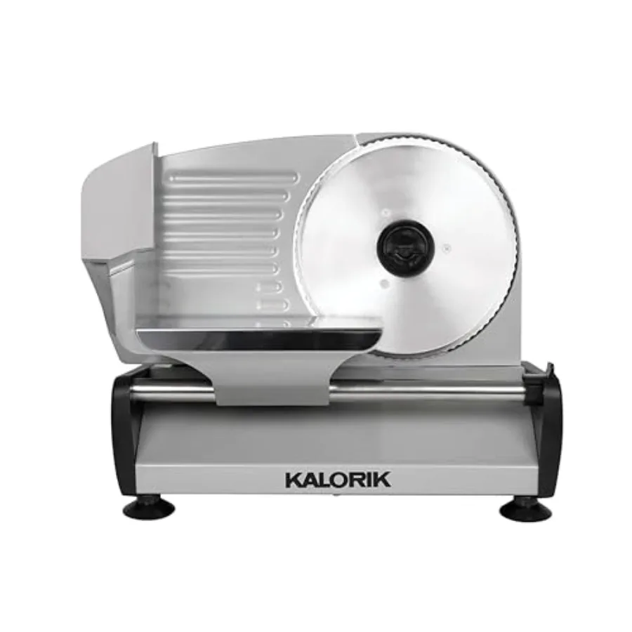

Professional Electric Food and Meat Slicer with Adjustable Thickness Control Safety Pusher with Thumb Guard Easy Clean Removabl